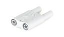 Safety connecting plug 4mm with tap (2x), white, 1000V/32A CAT II