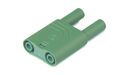 Safety connecting plug 4mm with safety rear socket (2x), green, 1000V/32A CAT II