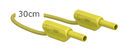 2mm safety measurement cable, 30cm, yellow, 10A, stackable connector plugs