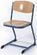 Steel-tubing chair with ergonomically shaped seat, with plastic casters