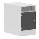 Under-table cabinet, floor standing, with distribution panel, left-mounted