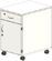 Container on rollers, 1 drawer, lock panel, 1 wing door, right-hinged           