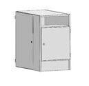 Under-table cabinet, floor standing, with distribution panel, right-mounted     