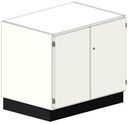 Side cabinet with 1 shelf, 2 doors, 841x600x738mm with table top                