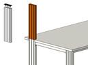 Aluminium profile extension for aluminium tables for mounting accessories, 705mm