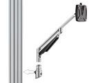 Monitor arm 2-pc, gas spring, 2-7kg for attachment to aluminium profile, VESA75/100
