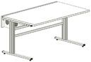 SybaPro multimedia table with sliding top, 1800x760x800 mm (C-shaped base)                   