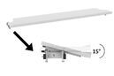 Shelf board for SybaPro system table, 1200 mm, tiltable and height adjustable