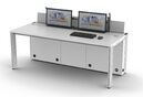 SybaPro laboratory bench with electrically retractable double monitor holder, 1500x900x760 mm