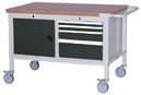 Mobile workbench SybaWork, 1200x750x859, 4 drawers, cabinet, top 40 mm
